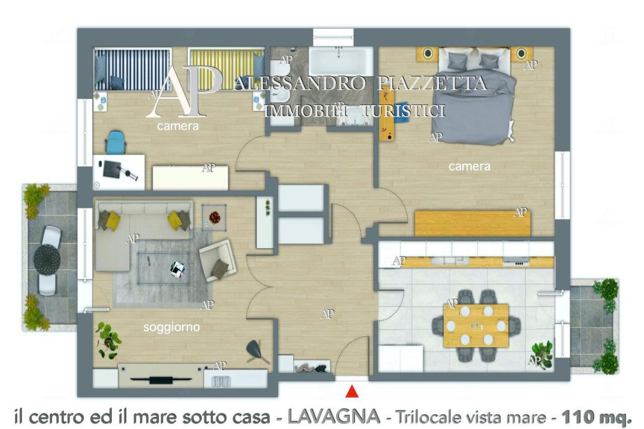 Il Centro Ed Il Mare Sotto Casa Lägenhet Lavagna Exteriör bild